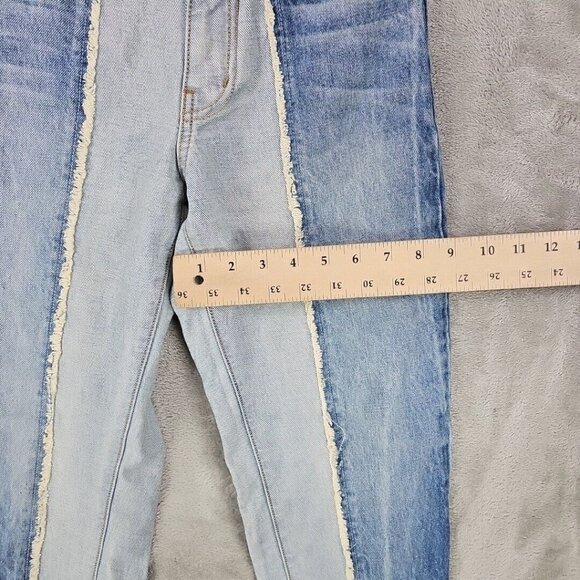 Revice Jeans Womens 25 Two Tone Blue Patchwork Blue Ankle Denim Festival NWT - Picture 8 of 12